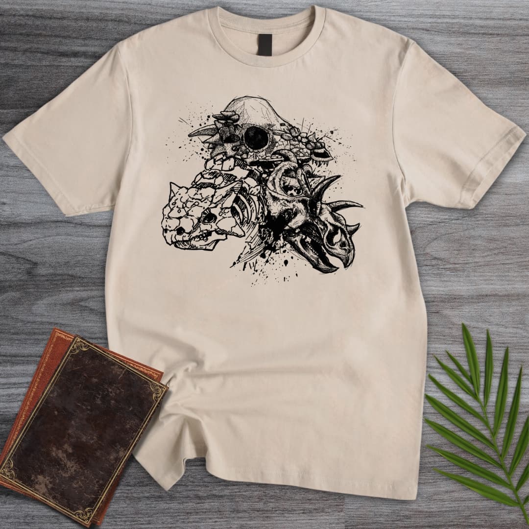 Splashed Cretaceous Skulls T-Shirt
