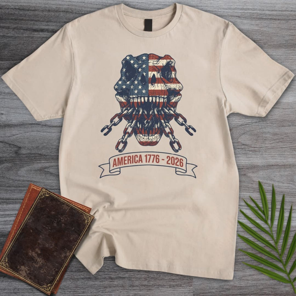 T-Rex Skull Chains Americas 250th T-Shirt