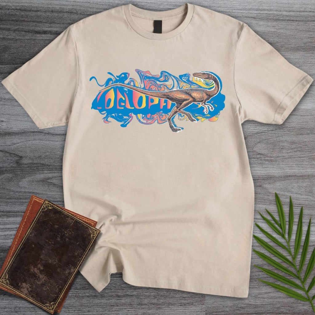Triassic Melt Coelophysis Blue T-Shirt