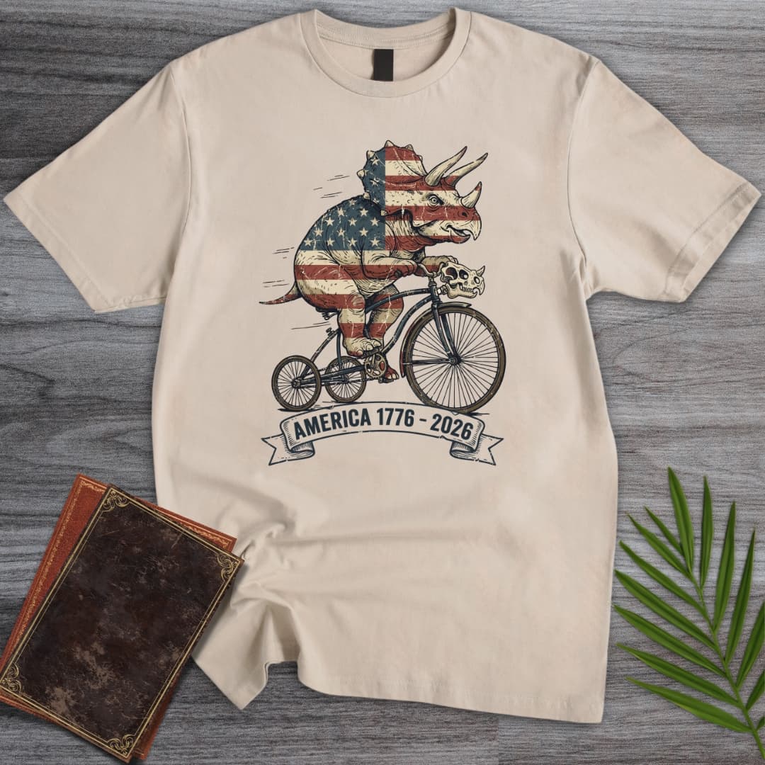 Triceratops Bicycle Americas 250th T-Shirt