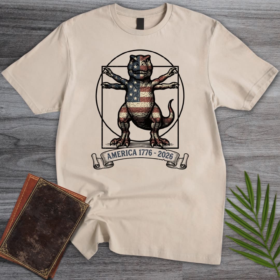 Vitruvian T-Rex Americas 250th T-Shirt