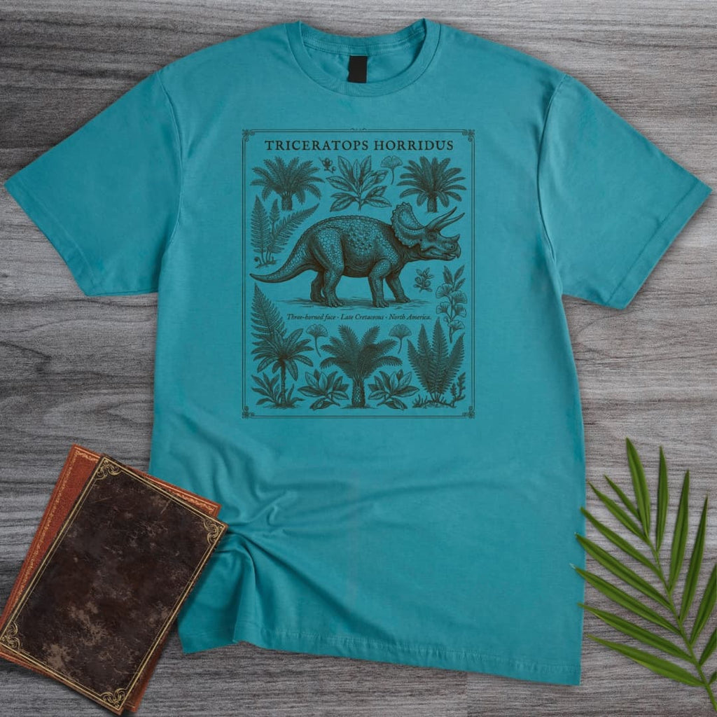 Triceratops Botanical Plate T-Shirt