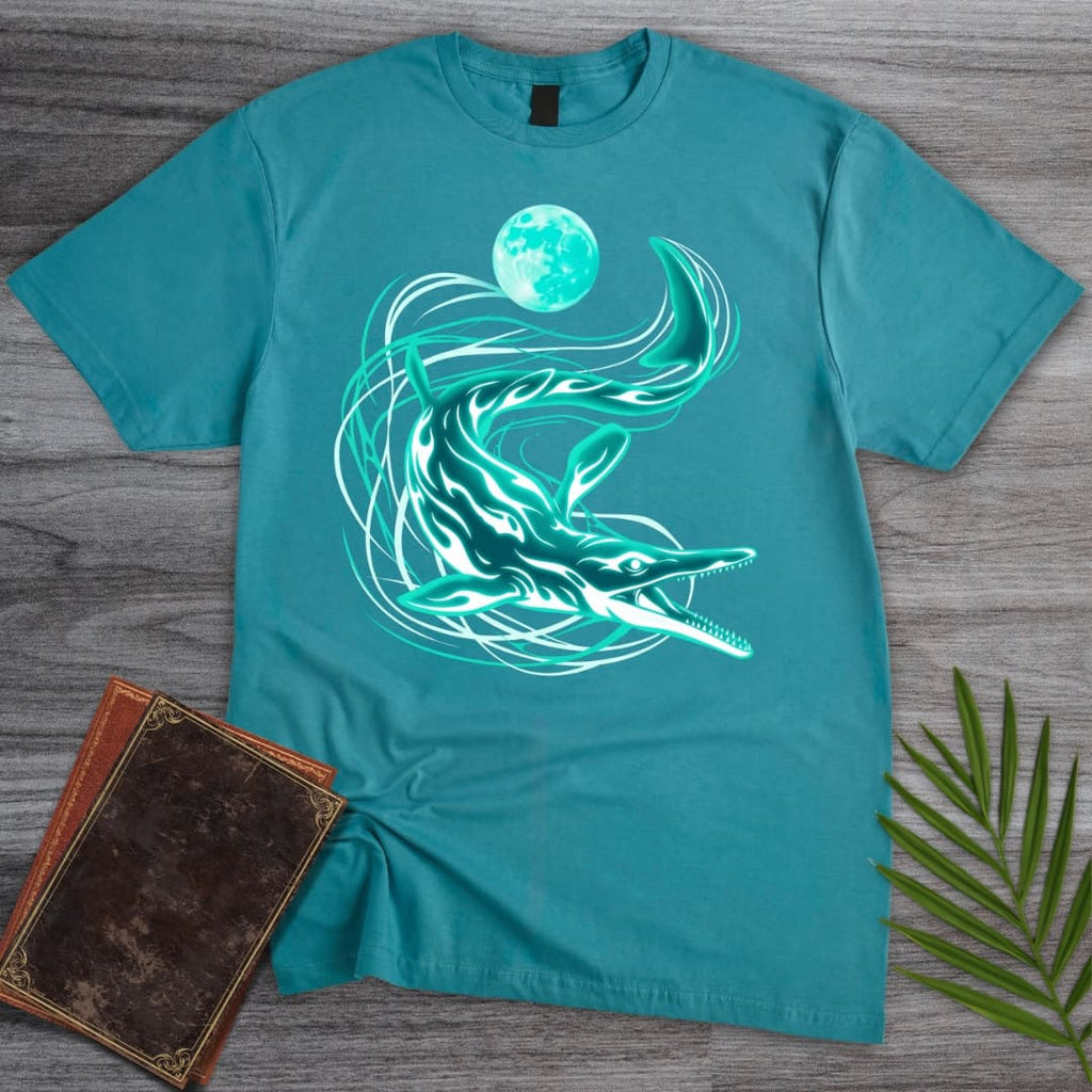 A Blue Mosasaurus Moon T-Shirt