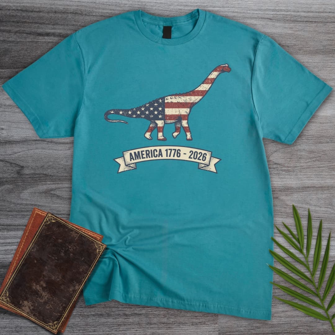 American Flag Brachiosaurus Americas 250th T-Shirt