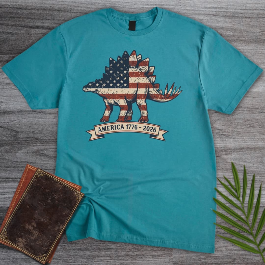 Americas 250th Heritage Plate Stegosaurus T-Shirt