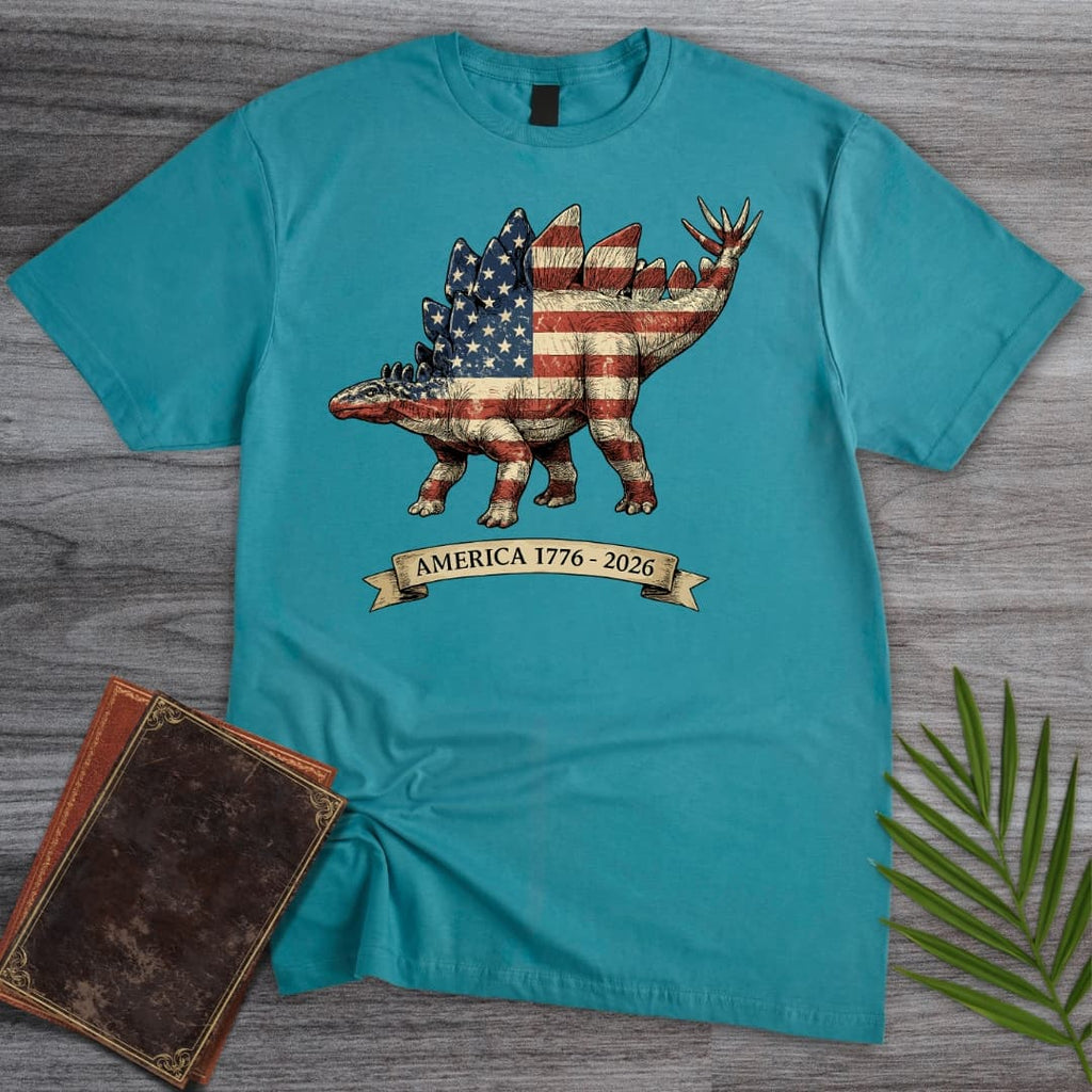 Americas 250th Spangled Spiketail Stegosaurus T-Shirt