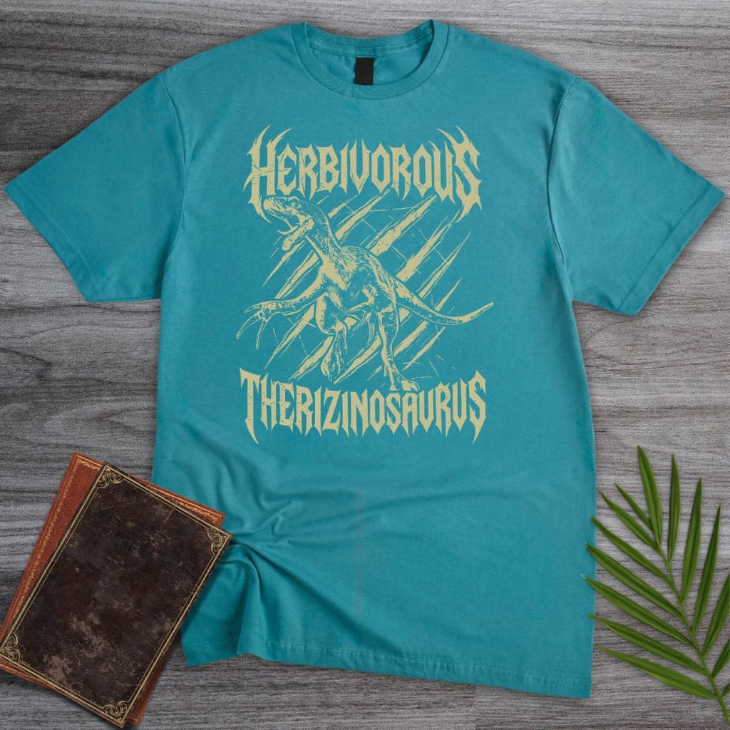 Herbivorous Metal Therizinosaurus T-Shirt