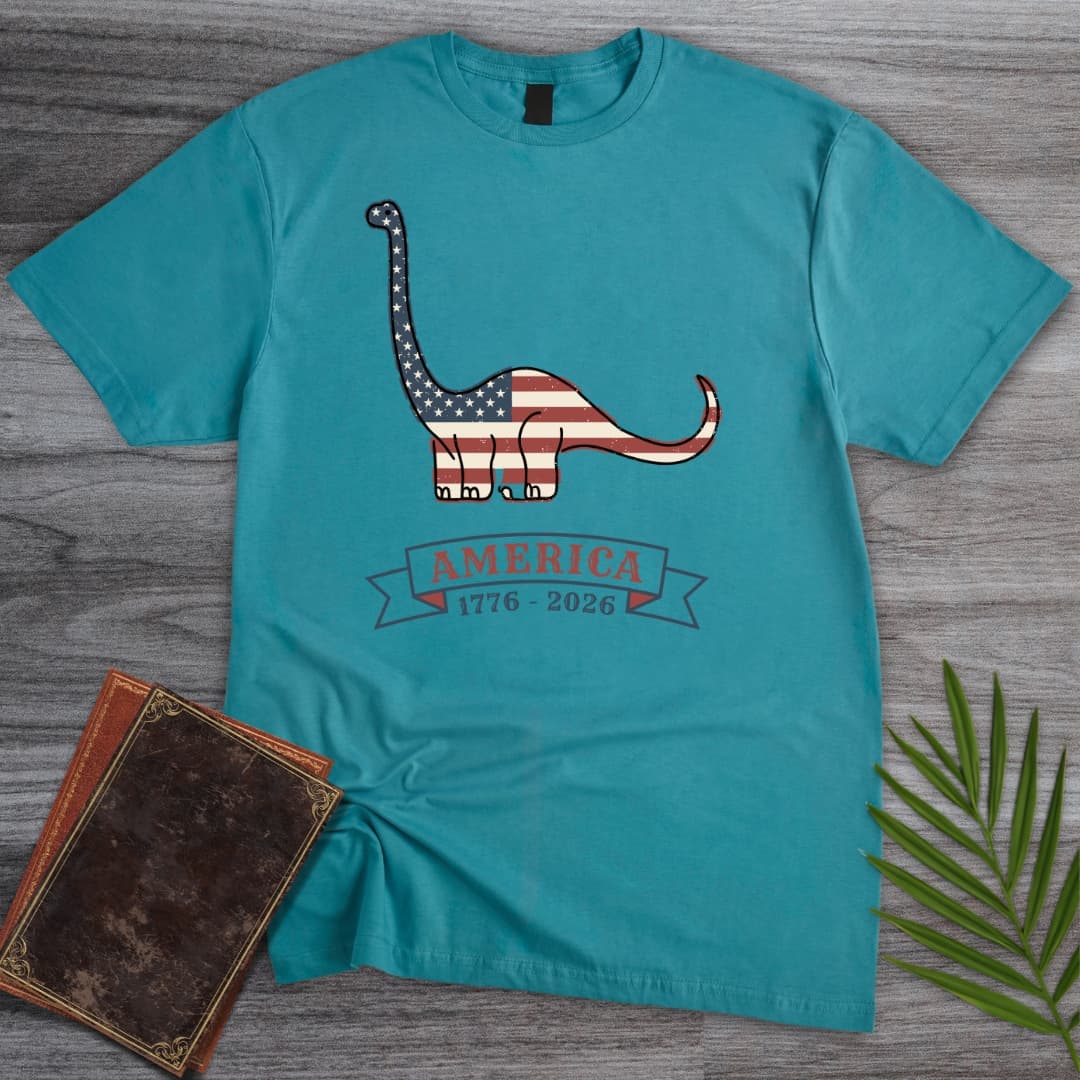 Patriotic Brachiosaurus Americas 250th T-Shirt