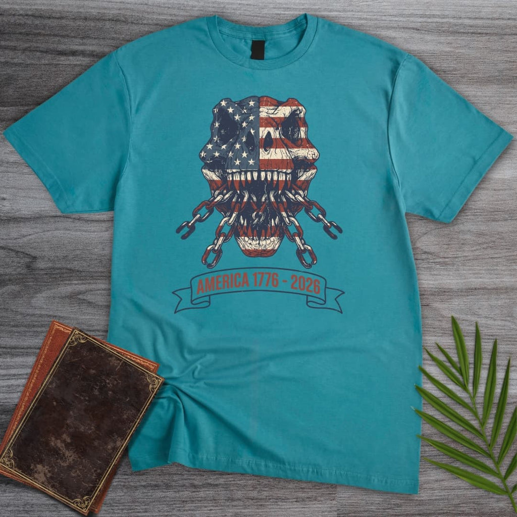 T-Rex Skull Chains Americas 250th T-Shirt
