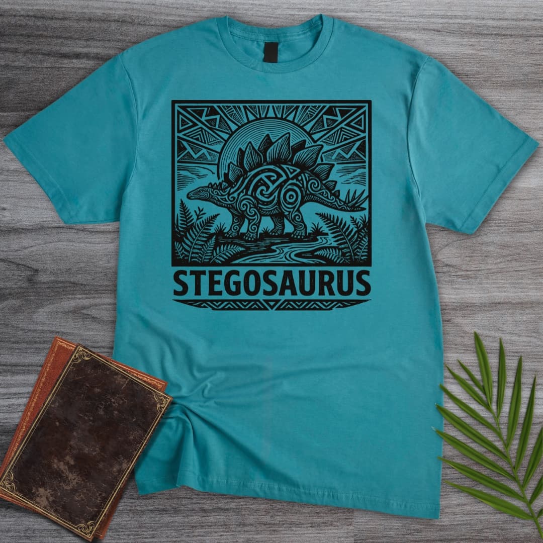 Tribal Herbivorous Stegosaurus T-Shirt