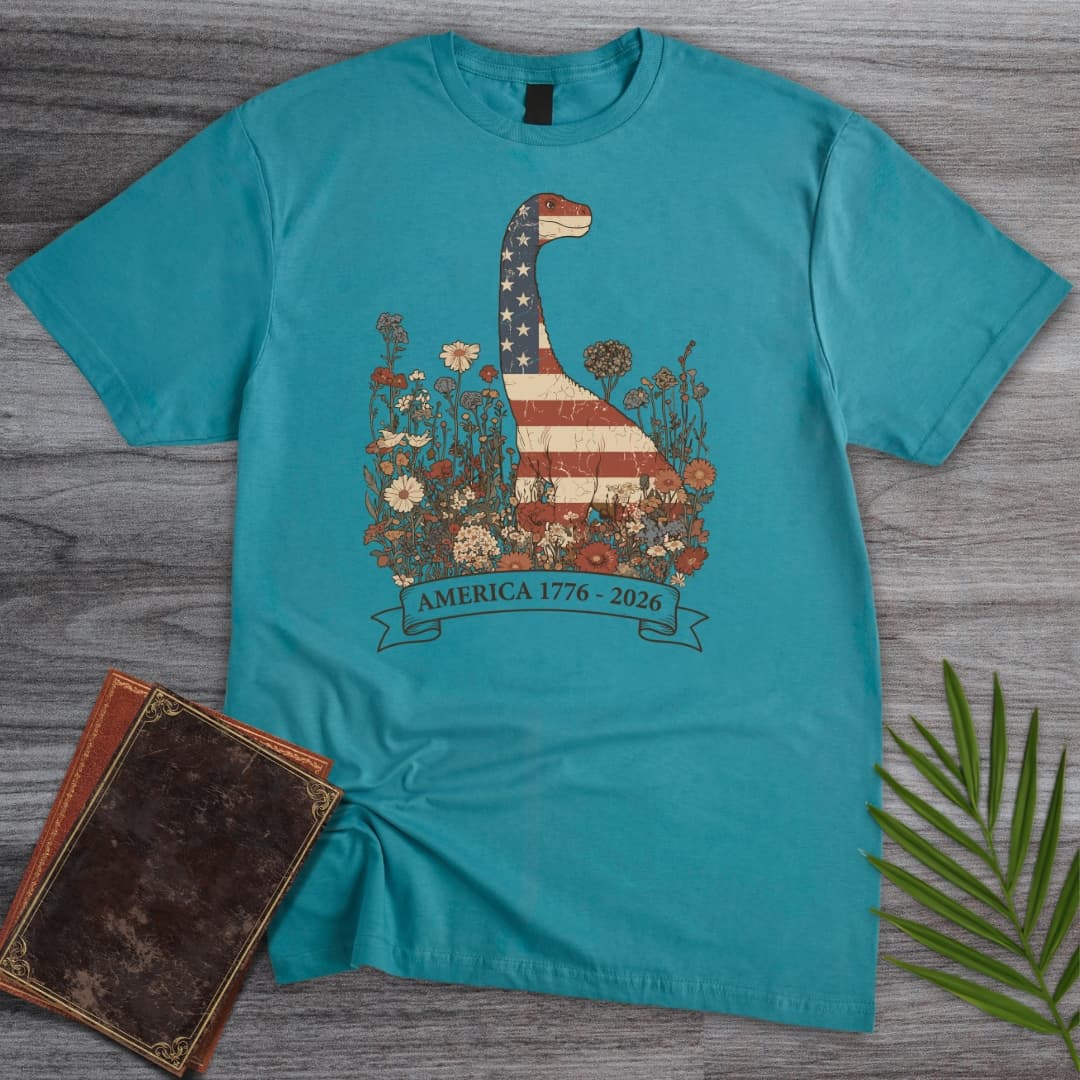 Wildflower Brachiosaurus Americas 250th T-Shirt