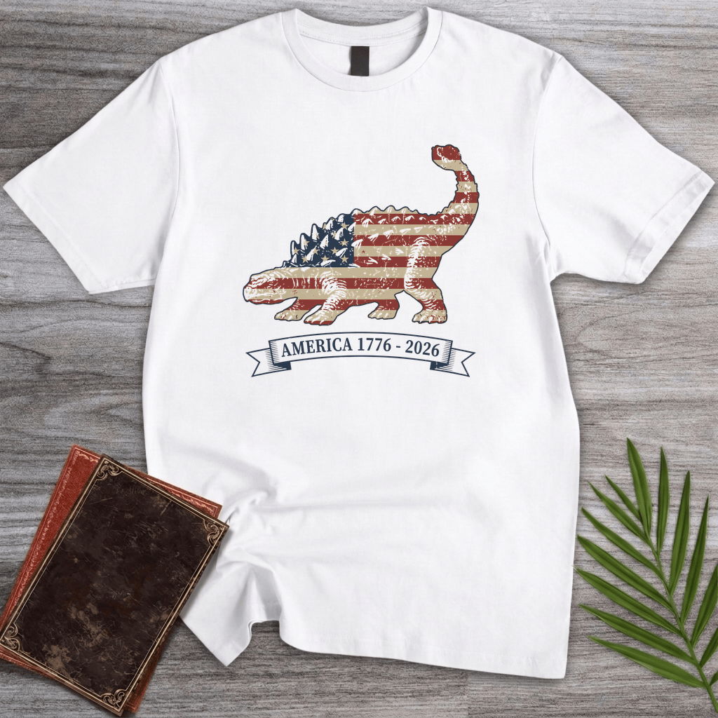 American Flag Ankylosaurus Americas 250th T-Shirt