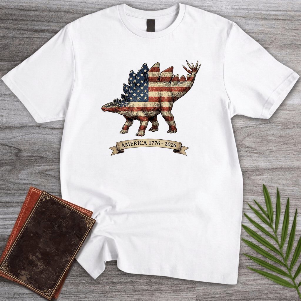 Americas 250th Spangled Spiketail Stegosaurus T-Shirt