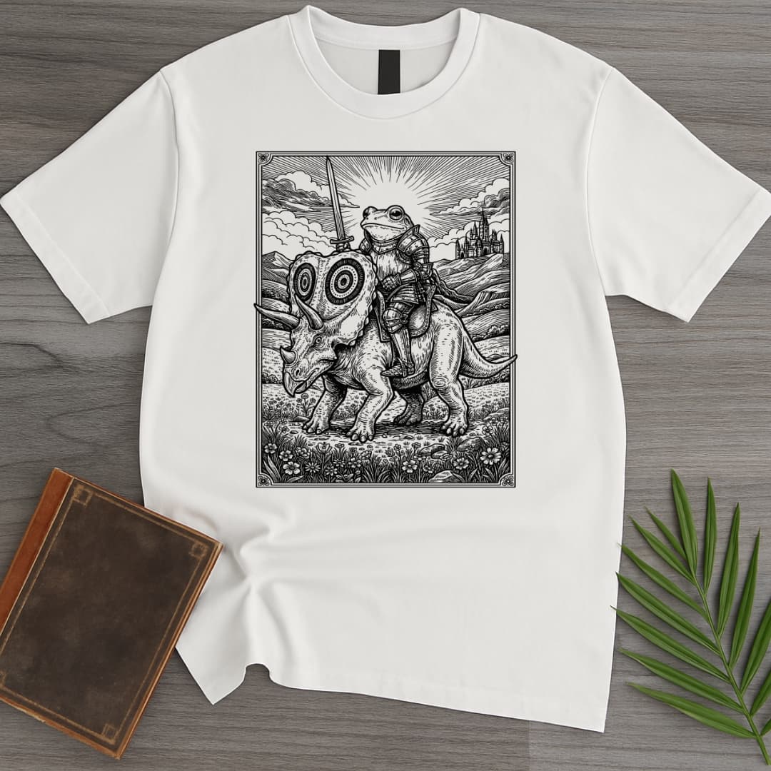 Frog Knight Torosaurus Rider T-Shirt