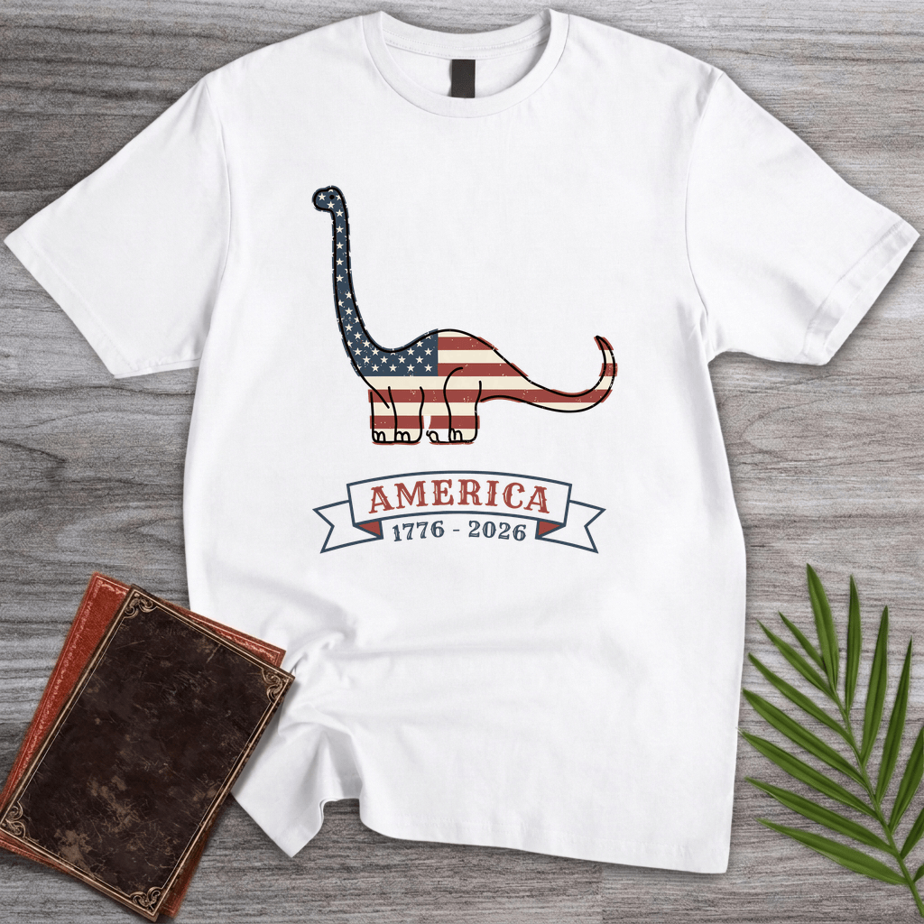 Patriotic Brachiosaurus Americas 250th T-Shirt