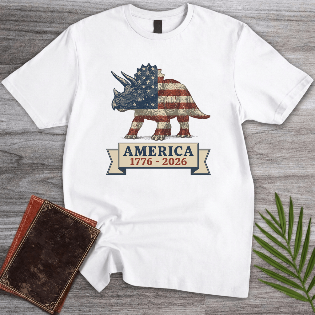 Patriotic Triceratops Americas 250th T-Shirt