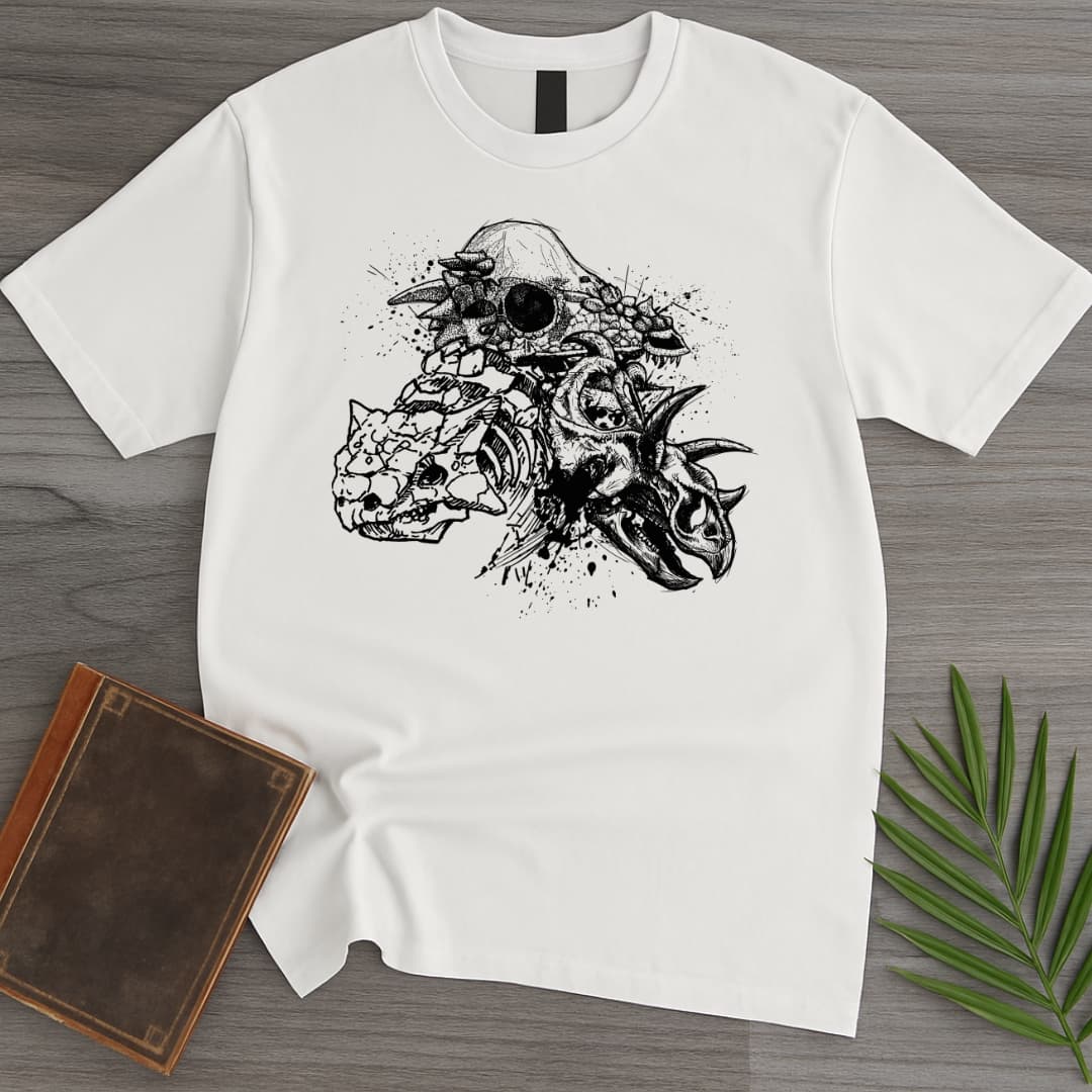 Splashed Cretaceous Skulls T-Shirt