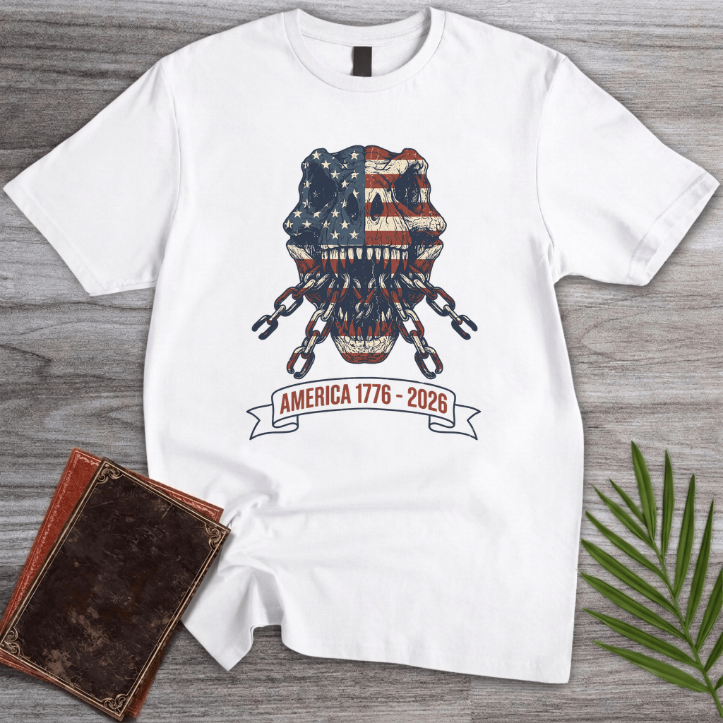 T-Rex Skull Chains Americas 250th T-Shirt