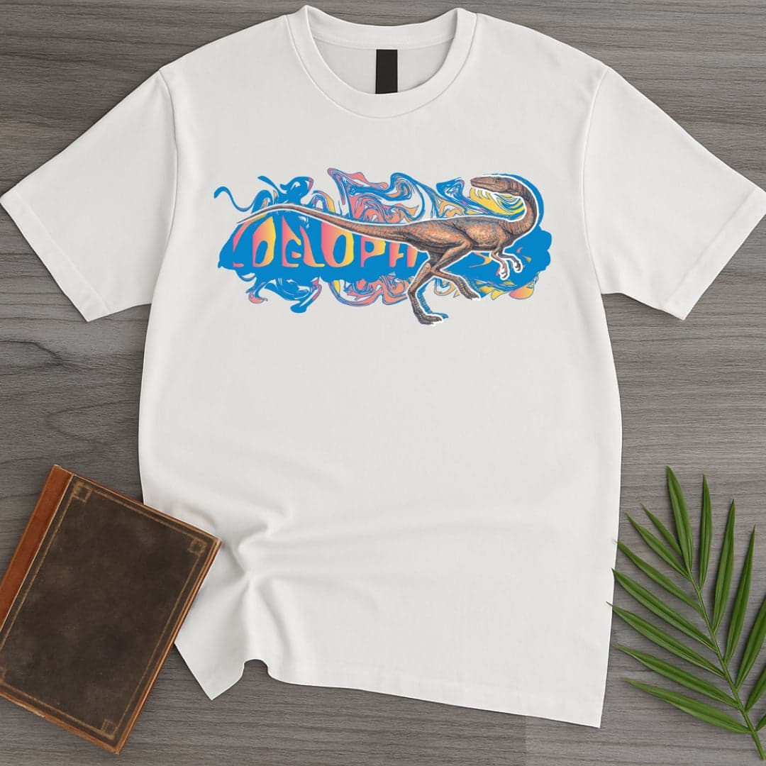 Triassic Melt Coelophysis Blue T-Shirt