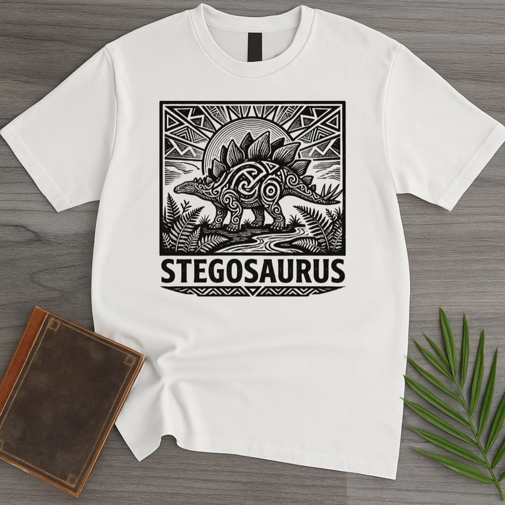Tribal Herbivorous Stegosaurus T-Shirt