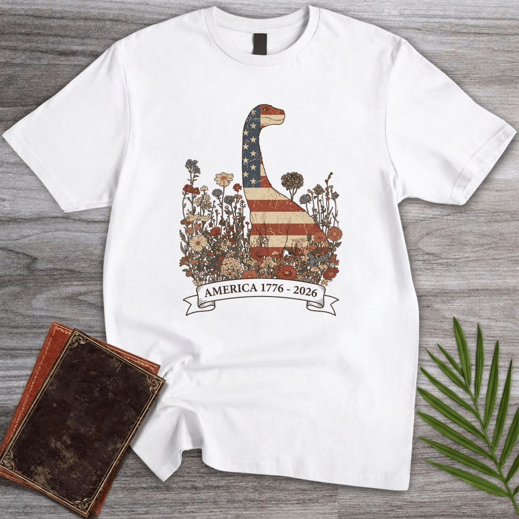 Wildflower Brachiosaurus Americas 250th T-Shirt